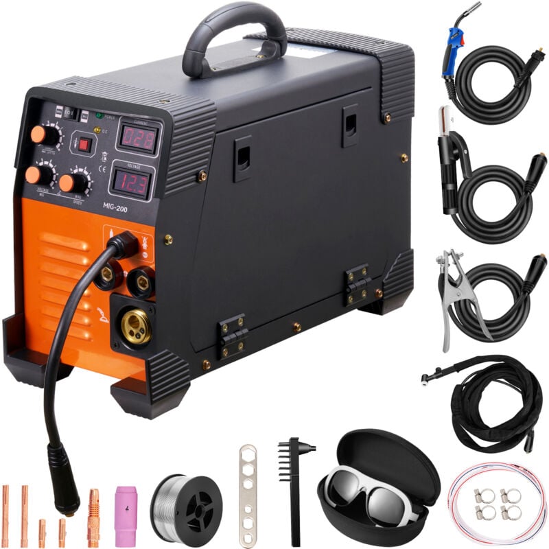 foto del prodotto mophorn macchina saldatrice portatile saldatrice ad arco funzione per mig mma tig corrente tra 30 200a, saldatrice portatile spessore del filo 0,8 mm
