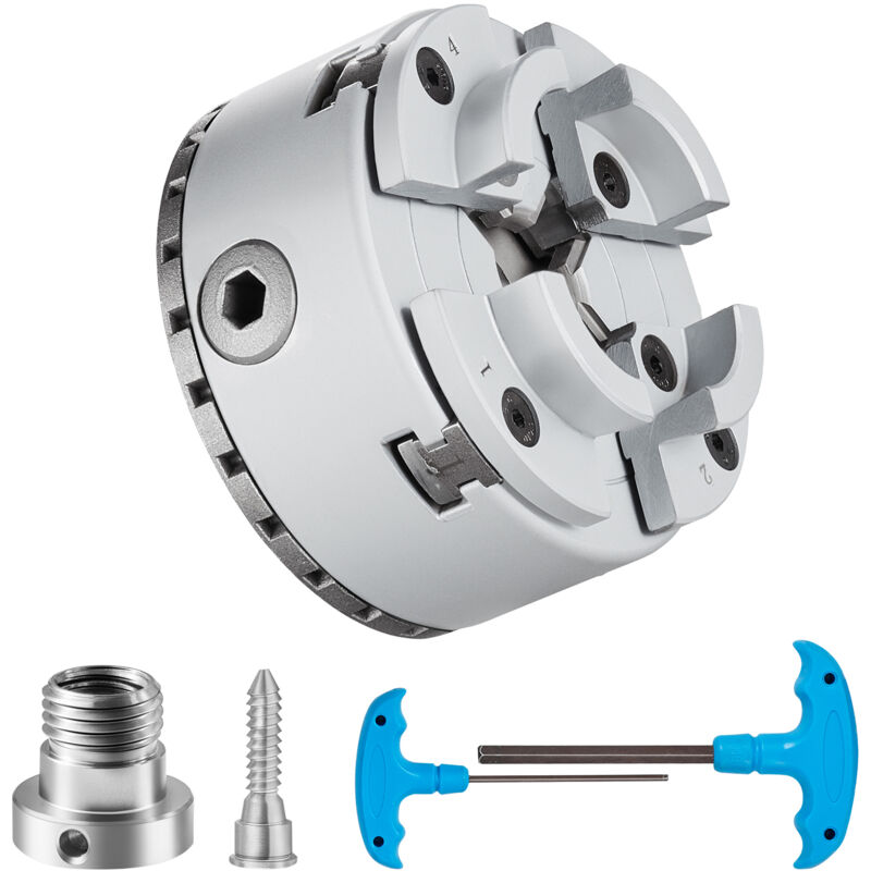 foto del prodotto mophorn mandrino per tornio kp2 3 4, 4 griffe, diametro 2,75, utensile autocentrante per lavorazioni di precisione, accessori per torni in metallo