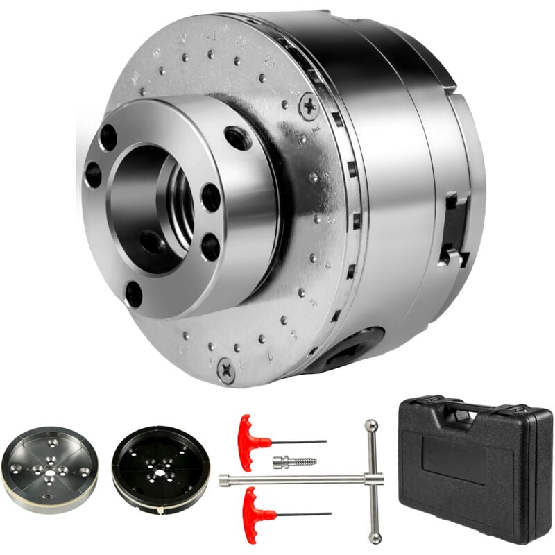 foto del prodotto mophorn mandrino per tornio per legno da 4 , 4 ganasce, 1 x8tpi, compatibile nova, mandrino a tazza, accessori di qualit e custodia per la