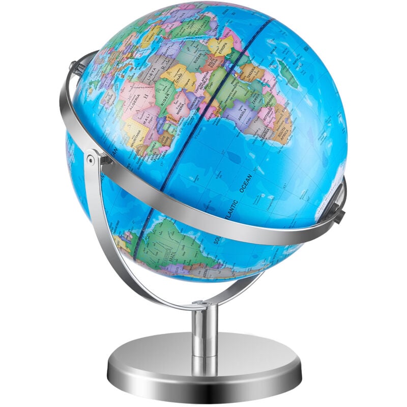 foto del prodotto mophorn mappamondo illuminato, globo terrestre educativo, mappa stampata in hd, con supporto pesante metallo base stabile , luce notturna della