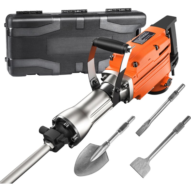 foto del prodotto mophorn martello demolitore per calcestruzzo 2200w 6 punte a scalpello per 1400bpm,kit di martello demolitore elettrico 220v per lavorazione