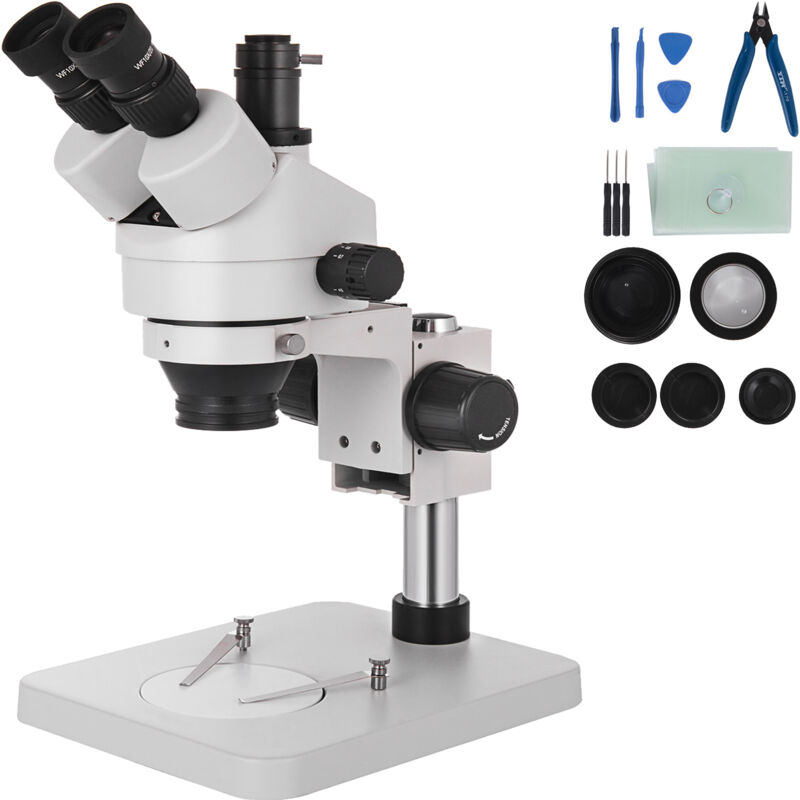 foto del prodotto mophorn microscopio stereo 3.5x 90x trinoculare a 360 supporto a colonna elevato ingrandimento laboratorio 110 v ottica di precisione