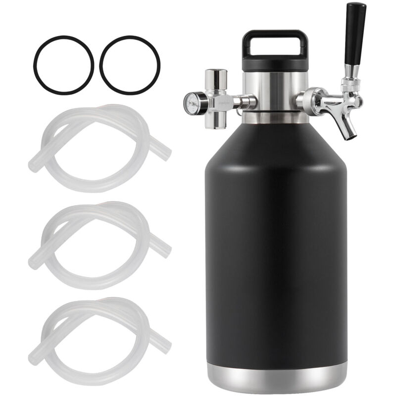 foto del prodotto mophorn mini spillatore di birra portatile capacita 4l,mini fusto nero per birra artigianale portatile pressione regolabile 030psi funzione