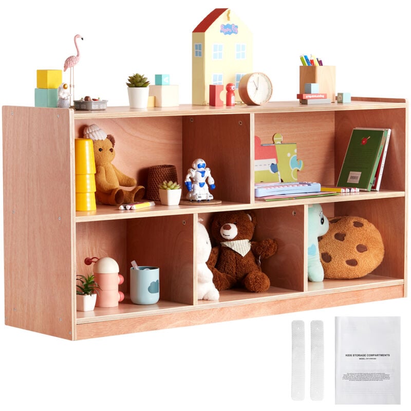 foto del prodotto mophorn mobile contenitore mobile cubby. ripiano cubby a 5 scomparti. ripiano a 2 ripiani. per casa, asilo nido, scuola materna. mobili per aule