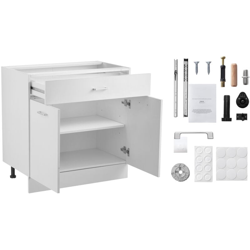 foto del prodotto mophorn mobiletto base bianco shaker da 31 pollici non assemblato con cassetto 31 l x 19 p x 32 h, pronto per il montaggio con ante a chiusura