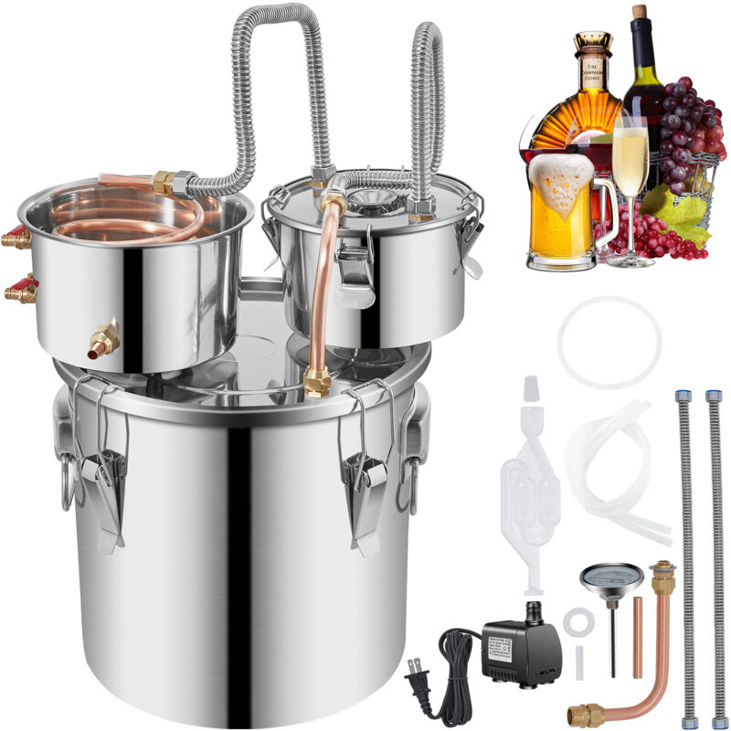 foto del prodotto mophorn moonshine still distiller 5gal acciaio inox tubo di rame kit per la preparazione della birra in casa termometro