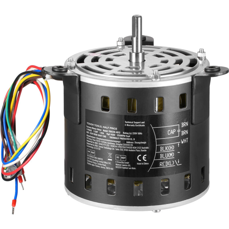 foto del prodotto mophorn motore soffiante per fornace 1 3hp, 220 v, 1,95 a, 1250 giri min, 3 velocit , albero da 10 mm, rotazione antioraria, include condensatore