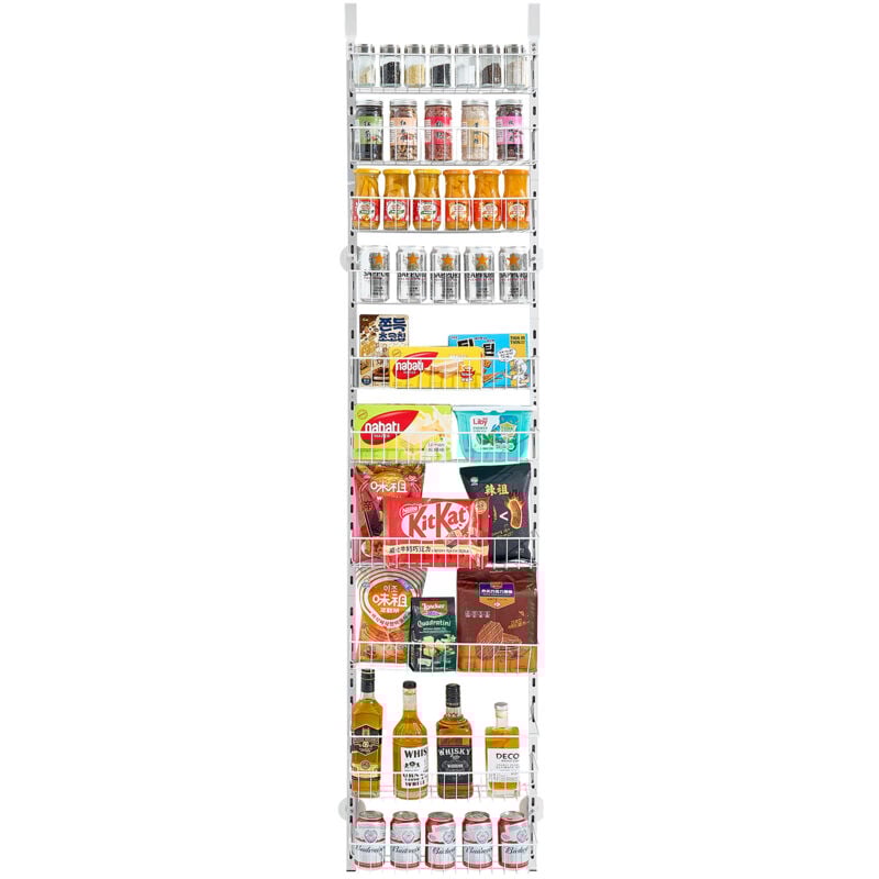 foto del prodotto mophorn organizzatore per dispensa con 10 ripiani regolabili, sistema di stoccaggio sospeso in acciaio per porta o parete, ideale per cucina, bagno