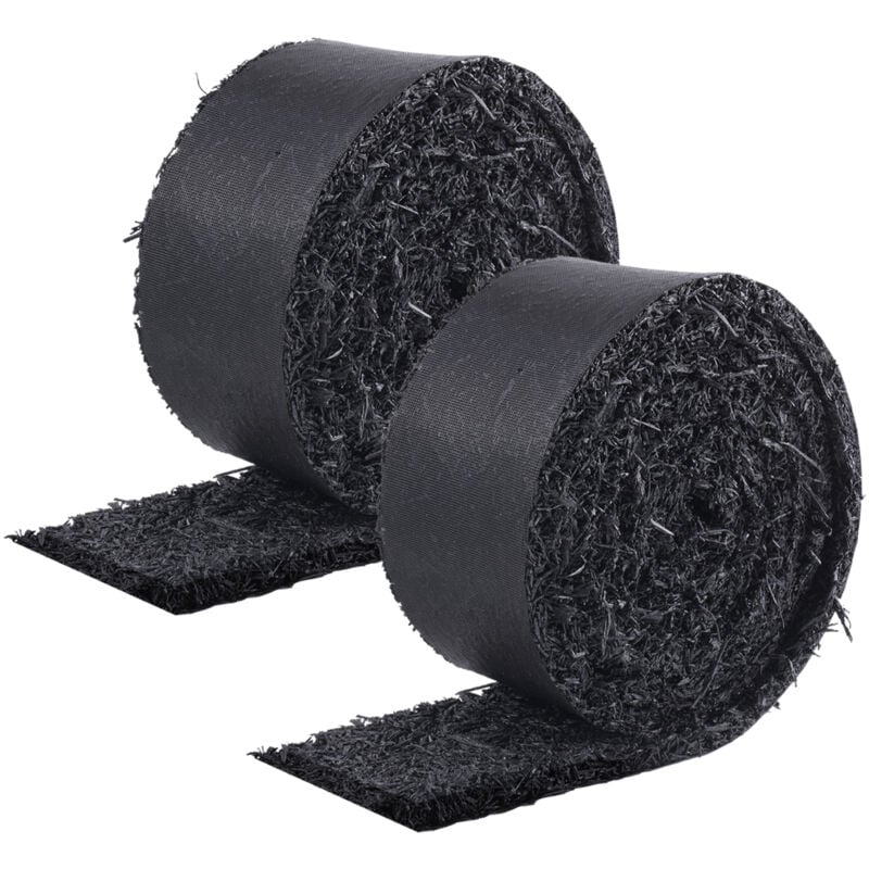 foto del prodotto mophorn pacciamatura in gomma per giardinaggio 2 rotoli, 120 x 4,5 pollici tappetino riciclato, nero naturale, valorizza i giardini, previene le