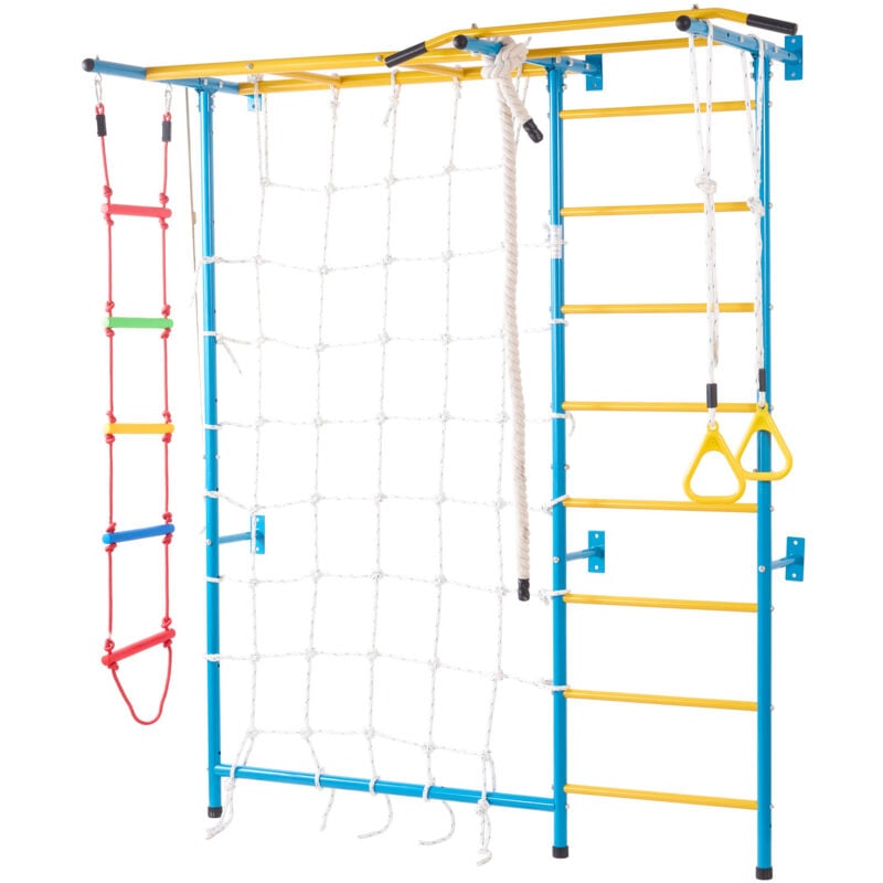 foto del prodotto mophorn palestra da interno per bambini 7 in 1 giochi di arrampicata con acciaio al carbonio, supporta 220 libbre, divertimento multicolore per