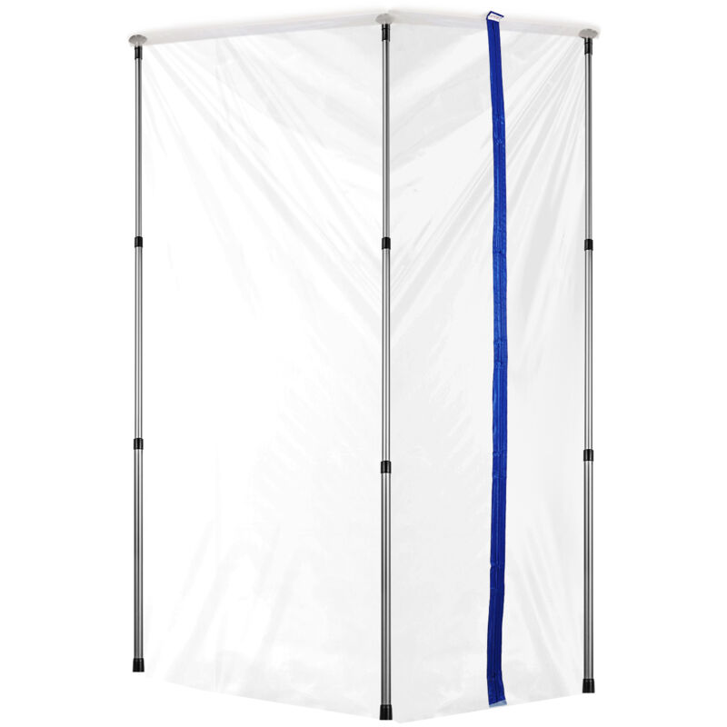 foto del prodotto mophorn pali barriera antipolvere, sistema da 12 piedi con 4 pali telescopici, cerniera magnetica, borsa per il trasporto, pellicola di plastica da