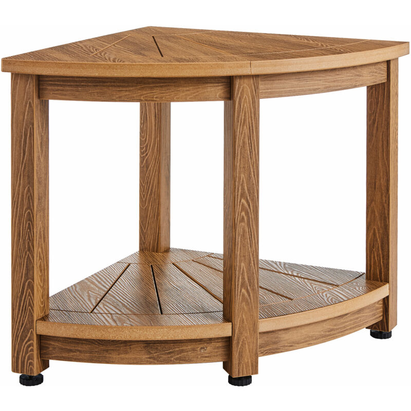 foto del prodotto mophorn panca doccia angolare, altezza 470mm raggio 450mm polistirene con grana del legno finto, 158,75 kg con ripiano, resistente acqua, sgabello
