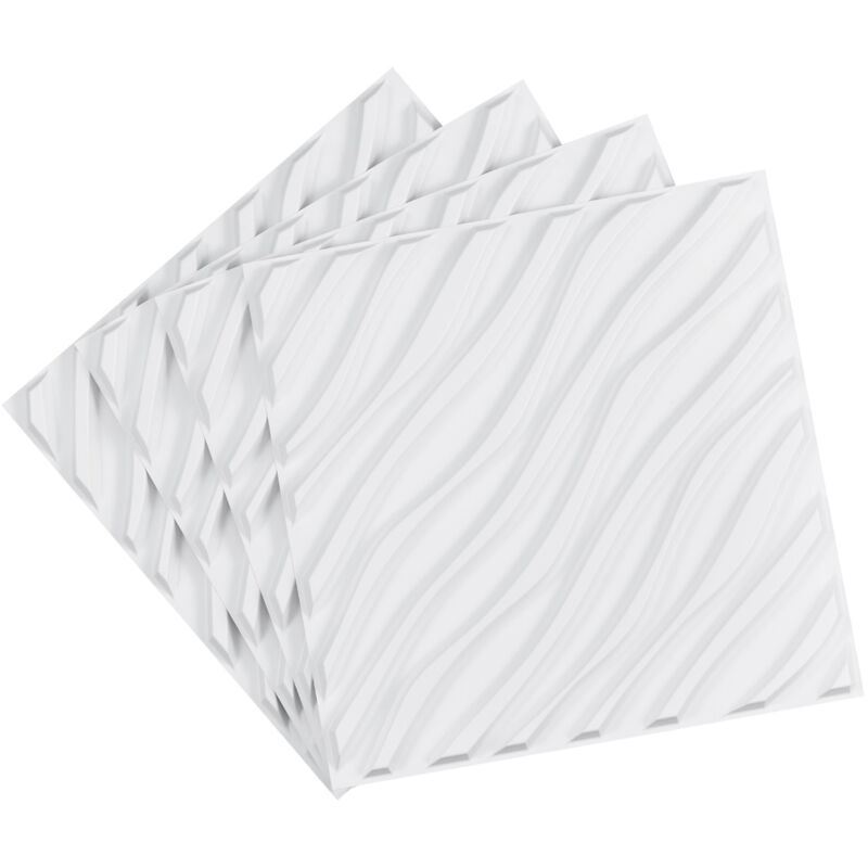 foto del prodotto mophorn pannelli da parete 3d, confezione da 12 piastrelle minimaliste in pvc da 19,7 x 19,7 pollici, pannello decorativo da parete con copertura