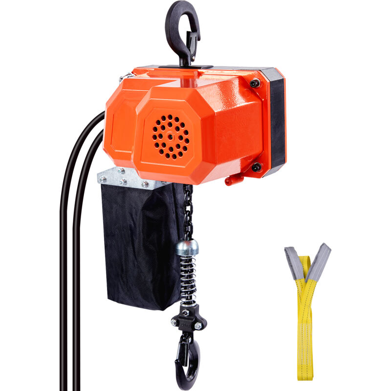 foto del prodotto mophorn paranco elettrico a catena, portata 150 kg, altezza di sollevamento 3 m, velocita 2,3 m min, gru a ponte monofase 230 v con catena g80,