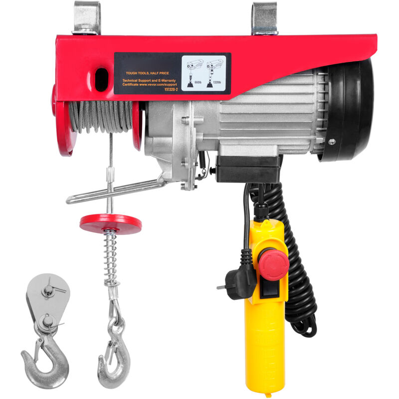 foto del prodotto mophorn paranco elettrico con capacita di 1.320 libbre, verricello in filo di acciaio da 1.150 w 220 v, altezza di sollevamento di 40 piedi, motore