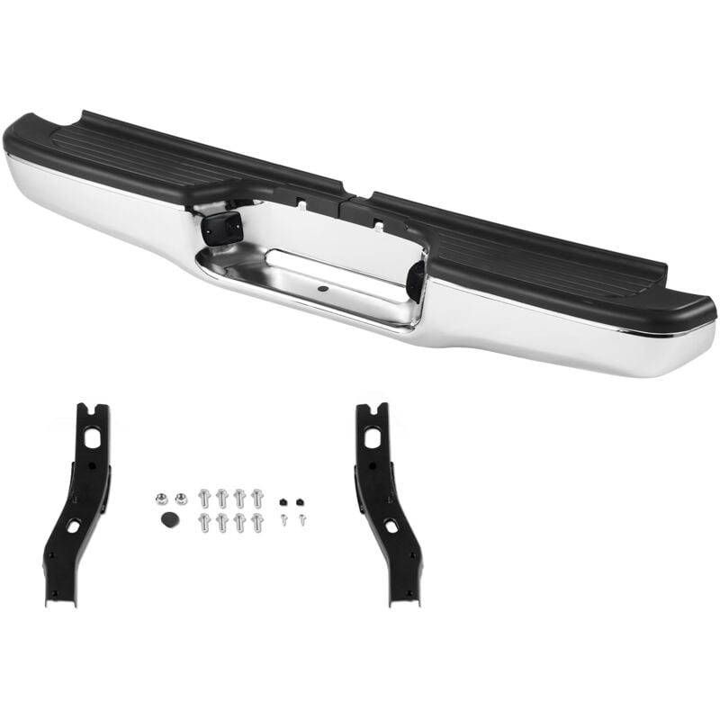foto del prodotto mophorn paraurti posteriore per toyota tacoma 1995 2004, acciaio cromato, montaggio con luce targa e pedana, senza fori per sensori, to1102215