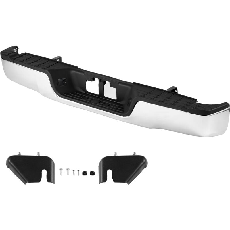 foto del prodotto mophorn paraurti posteriore per toyota tundra 2007 2013, acciaio cromato, montaggio con luce targa e pedana, senza fori per sensori, to1103117