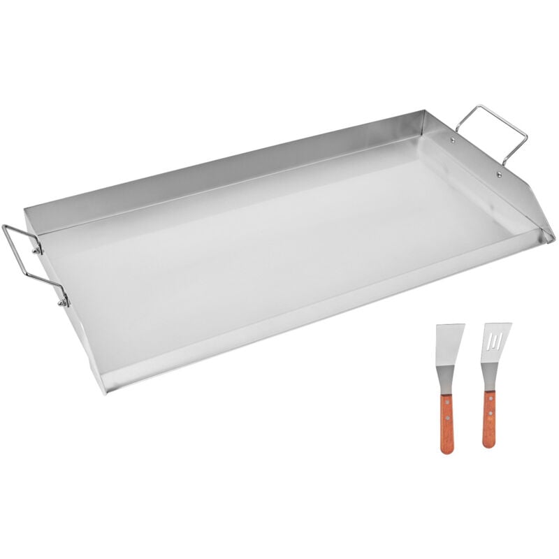 foto del prodotto mophorn piastra in acciaio inox, piastra rettangolare universale 809x370 mm, piastra a gas, pentole portatili per famiglie con manico, ideale per