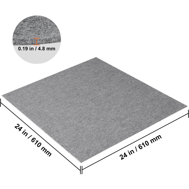foto del prodotto mophorn piastrelle per moquette stacca incolla, piastrelle per moquette autoadesive quadrate 610 x 610 mm piastrelle per moquette morbide