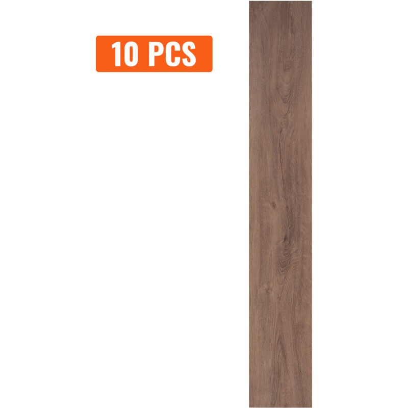 foto del prodotto mophorn piastrelle per pavimenti in vinile ad incastro 1220 x 185 mm,10 piastrelle da 5,5 mm di spessore,venature del legno marrone scuro,pavimento