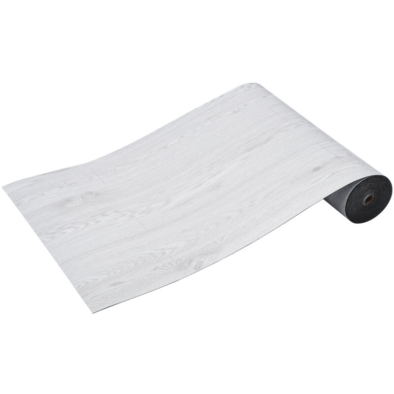 foto del prodotto mophorn piastrelle per pavimenti in vinile autoadesive, 390 x 23,6 pollici, spessore 1,5 mm, effetto legno grigio chiaro, stacca e attacca,