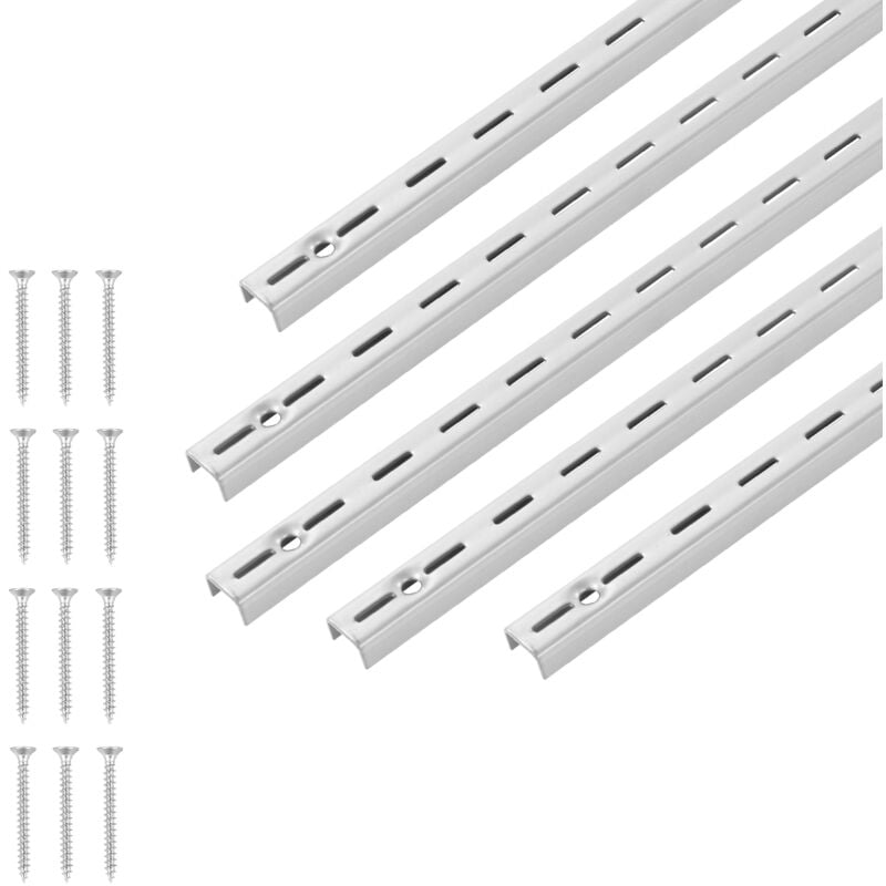 foto del prodotto mophorn pilastri per mensole, staffe regolabili in acciaio inox con inserti per strisce e 40 viti, ideali per scaffalature a parete e armadi,