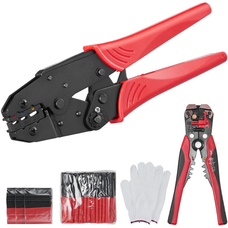 foto del prodotto mophorn pinza a crimpare, pinza per terminali termorestringenti nylon isolati awg22 10, pinza a cricchetto per fili con guanti, spelafili e 210 tubi