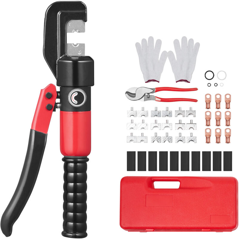 foto del prodotto mophorn pinza crimpatrice, pinza crimpatrice idraulica per terminali di batteria in rame e alluminio awg12 2 0 con pinze da taglio, guanti, 8