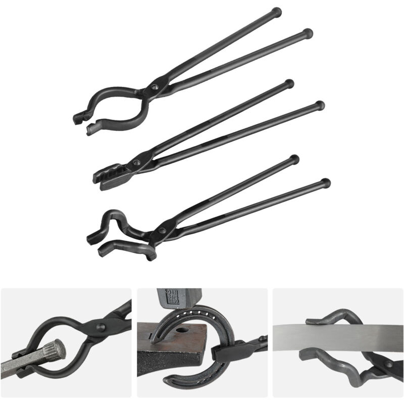 foto del prodotto mophorn pinze da fabbro, set da 3 pezzi da 18 , v bit, wolf jaw e pinze z v bit, pinze da forgia in acciaio al carbonio con rivetti in acciaio a3