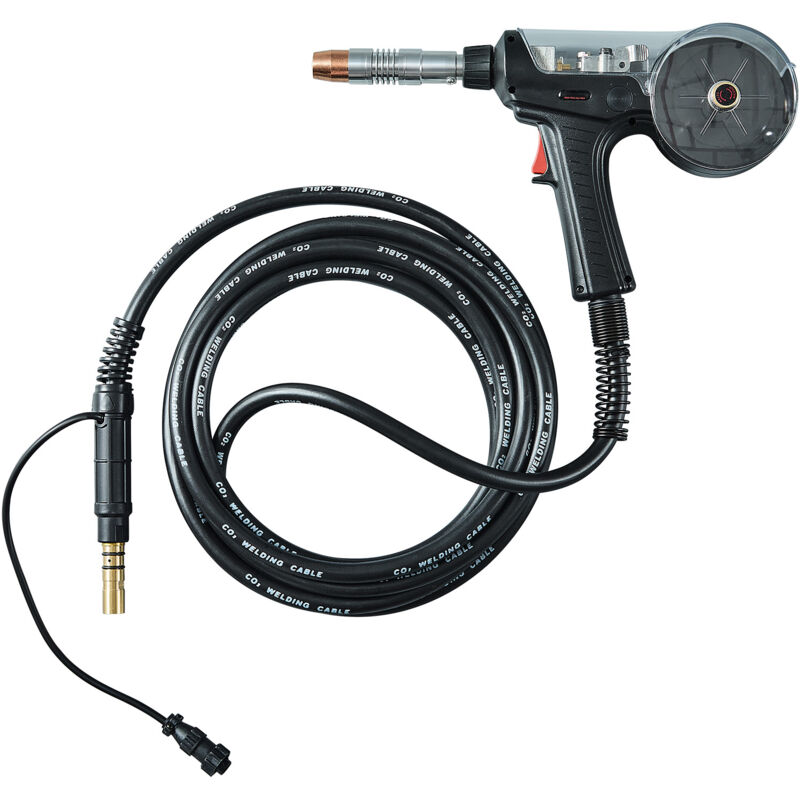foto del prodotto mophorn pistola a bobina da 200 amp con cavo da 20 piedi, compatibile con saldatrici hobart lronman 240 mig, adatta per fili di saldatura flux