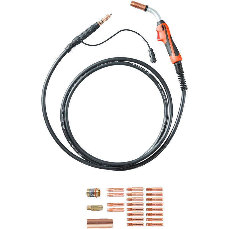 foto del prodotto mophorn pistola per saldatura mig 250amp, cavo da 15 piedi, compatibile con pi saldatrici miller, adatta a fili da 0,030 , 0,035 , 0,045 