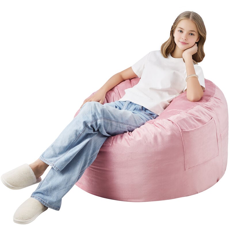 foto del prodotto mophorn poltrona a sacco , rotonda da 3 piedi, fodera sfoderabile e lavabile, memory foam 25d, morbido velluto olandese, camera da letto sala