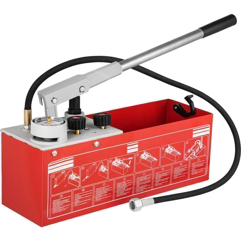 foto del prodotto mophorn pompa di prova idrostatica, 60 bar 860 psi, serbatoio da 3,2 galloni, kit di prova idraulica manuale con manometro a tre unit e raccordi r