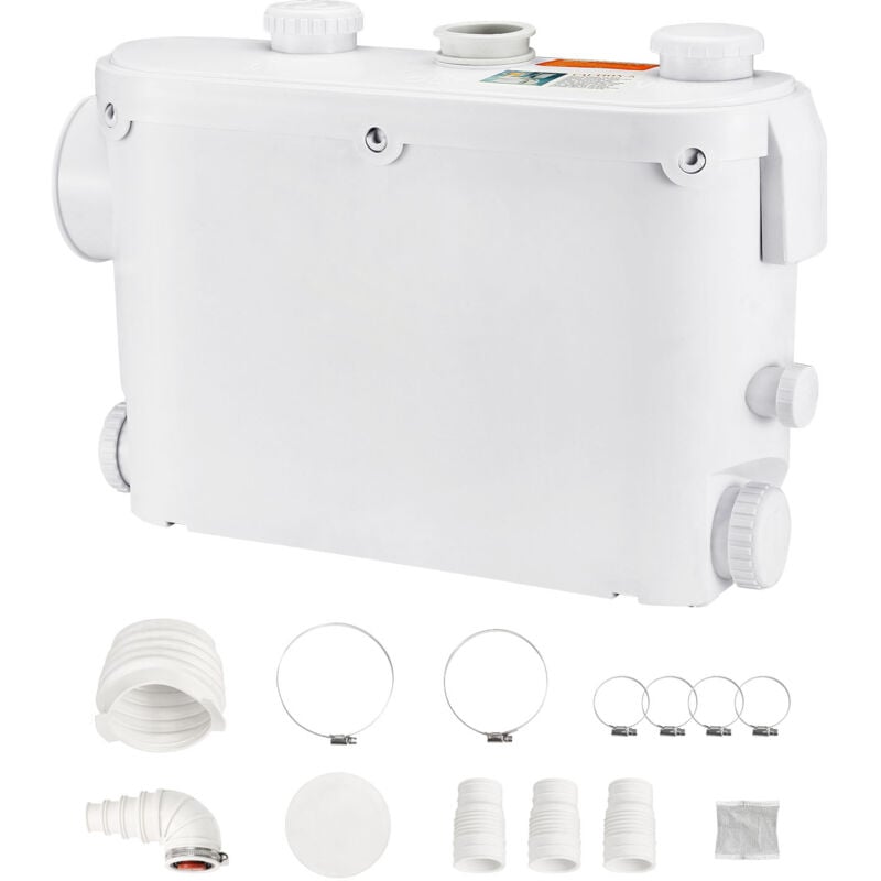 foto del prodotto mophorn pompa maceratore 500w 6600 l h flusso 26.2 ft 8 m testa pompa di scarico fognario con 3 ingressi acqua per wc seminterrato lavandino cucina