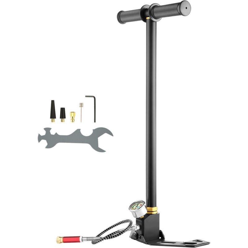 foto del prodotto mophorn pompa manuale pcp, 3 stadi, 30mpa 4500 psi pompa di riempimento per carabina pcp ad alta pressione con filtro olio umidita, acciaio