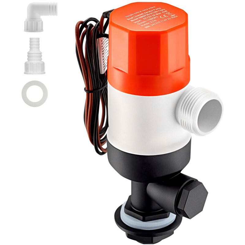 foto del prodotto mophorn pompa per pozzi vivi per barche pompa aeratrice dritta da 12 v e 1100 gph con doppio ingresso, alloggiamento in abs e cartuccia motore
