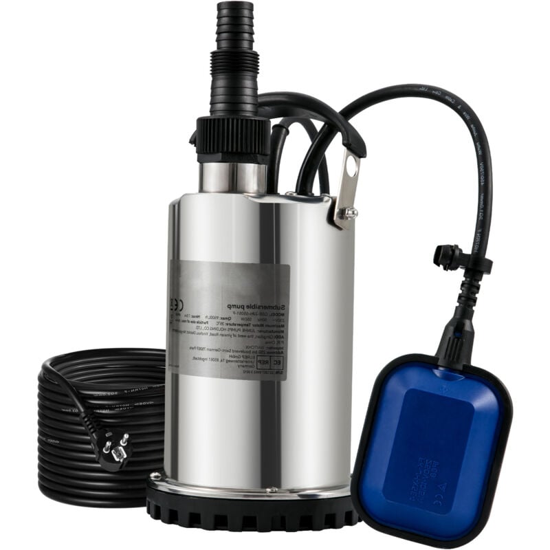 foto del prodotto mophorn pompa sommergibile, 550 w 9500 l h, con cavo da 10 m e interruttore a galleggiante automatico, acciaio inossidabile portatile, per acqua