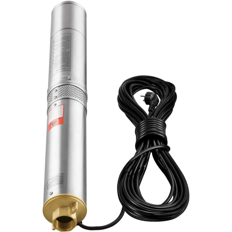 foto del prodotto mophorn pompa sommergibile per pozzi profondi, ip68 750w 230 v 60 hz, massima portata 7,1 m h prevalenza 75m, cavo elettrico 9,1m, scatola controllo