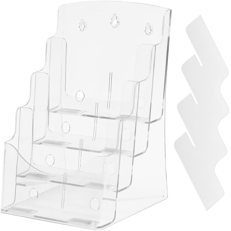 immagine 0 del prodotto mophorn porta brochure in acrilico da 8,5x11 pollici, espositore per brochure in acrilico trasparente a 4 livelli organizer per brochure in