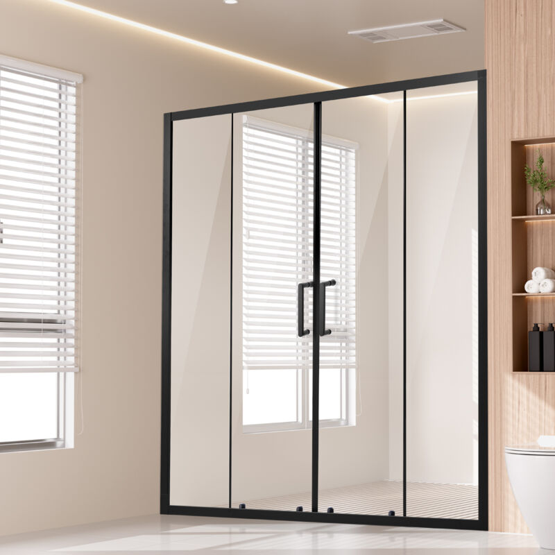 foto del prodotto mophorn porta doccia semi senza telaio, 57,8 59 l x 70 h. doppia scorrevole. vetro temperato trasparente da 1 4 6 mm . impermeabile, infrangibile,