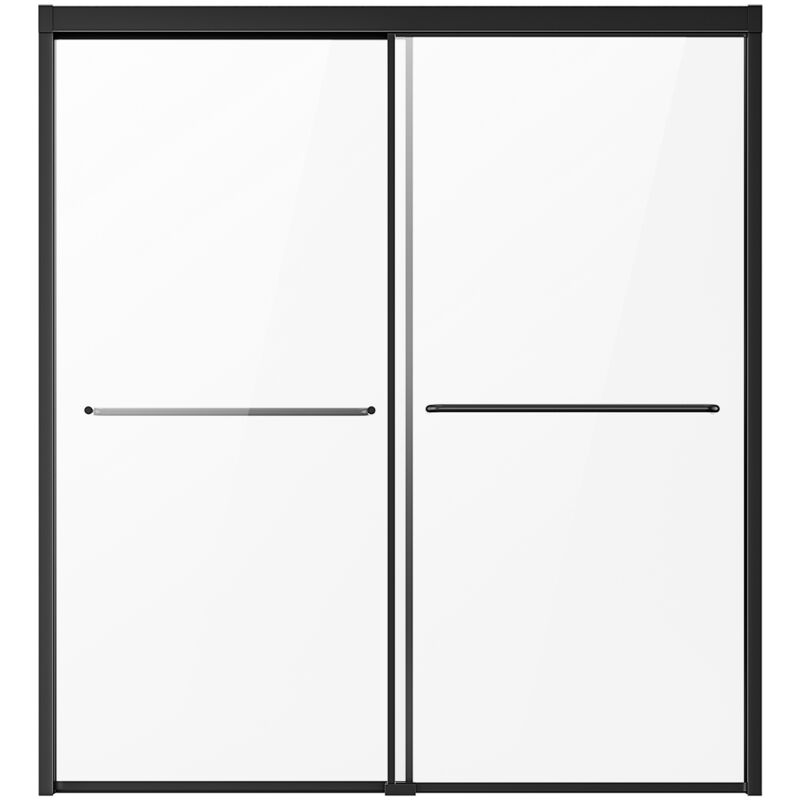 foto del prodotto mophorn porta per vasca da bagno, 50 60 l x 60 h, porta per vasca scorrevole doppia semi senza telaio, vetro temperato infrangibile, maniglia in