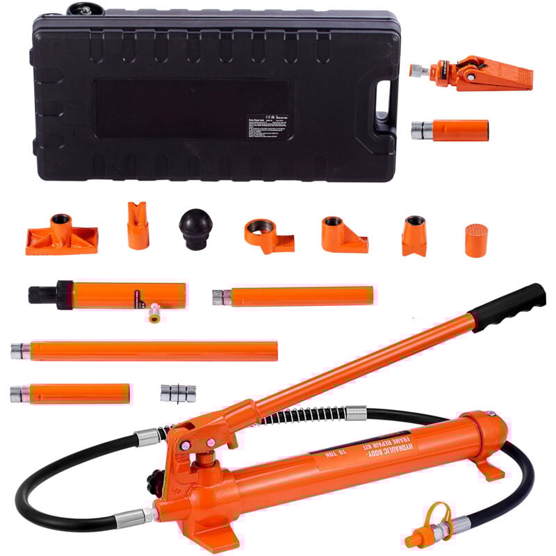 foto del prodotto mophorn porta power kit da 10 tonnellate, pistone idraulico con pompa, cric per auto con tubo dellolio da 1,4 m, strumento di riparazione del