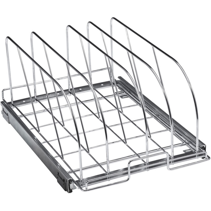 foto del prodotto mophorn portaoggetti scorrevole per pentole da cucina con coperchio espandibile 31,8 x 53,3 x 22,4 cm, porta pentole estraibile sottolavello divisori