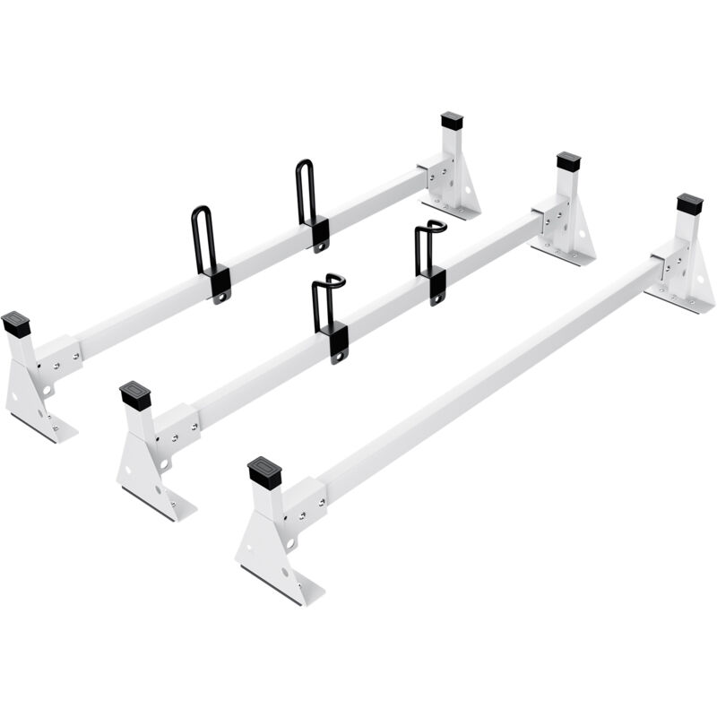 foto del prodotto mophorn portascale per rimorchi, 54 3 crossbars ladder roof rack heavy duty steel van roof ladder rack con capacit di 800 libbre e cinghie.