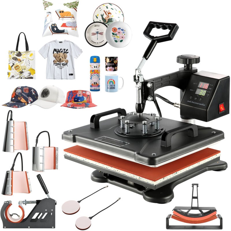 foto del prodotto mophorn pressa a caldo 8 in 1, pressa per magliette 38x30 cm per tazze, cappelli, piatti e stampa a sublimazione, multifunzione 220 v