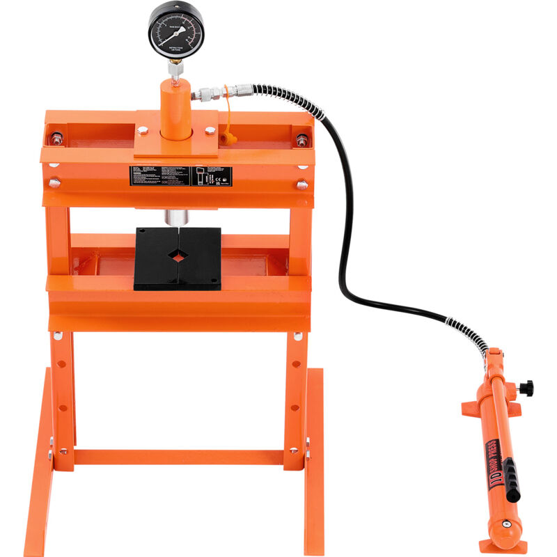 foto del prodotto mophorn pressa idraulica da officina telaio a h da 10 t,con piastra di pressatura e base stabile,pressa da pavimento per garage regolabile con