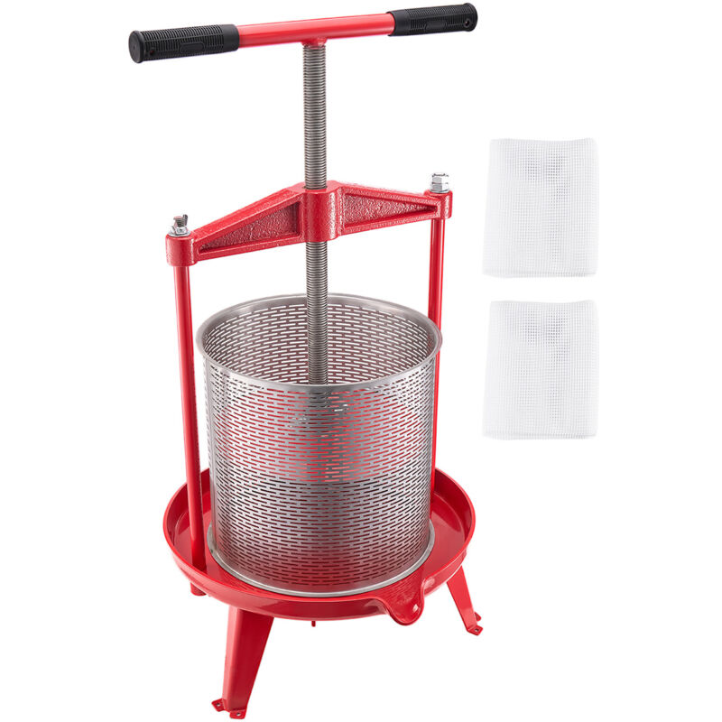 foto del prodotto mophorn pressa manuale per vino da 3,69 galloni 14 litri, cestello in acciaio inossidabile con trave trasversale e design triangolare stabile,