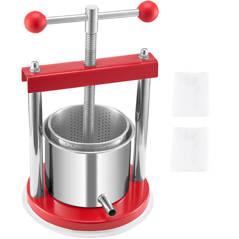 foto del prodotto mophorn pressa manuale per vino e frutta con cesto in acciaio inox 1,65l, spremiagrumi manuale per sidro, mele, uva, tintura, miele, olio d oliva