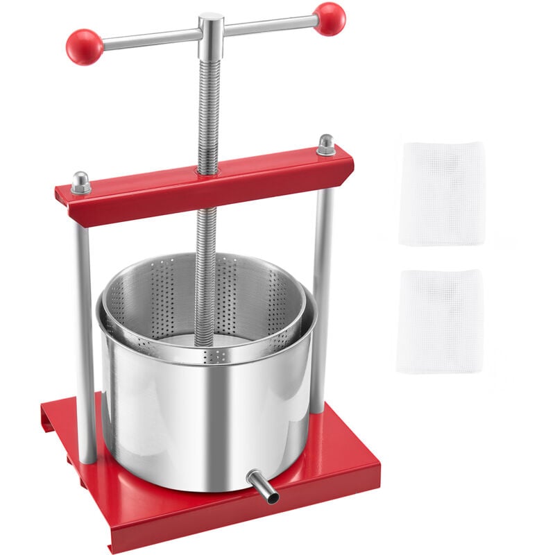 foto del prodotto mophorn pressa manuale per vino e frutta con cesto in acciaio inox 6l, spremiagrumi per sidro, mela, uva, tintura, miele e olio d oliva, ideale per