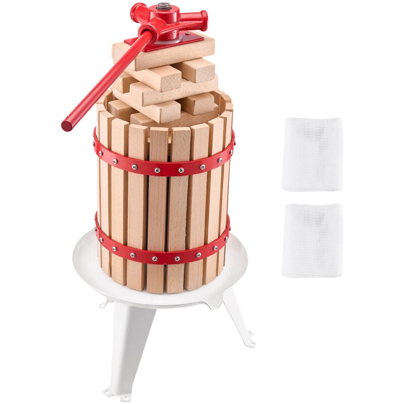foto del prodotto mophorn pressa manuale per vino e frutta con cesto in legno massello 6l, strumento per spremitura di sidro, mele, uva, tintura, miele e olio